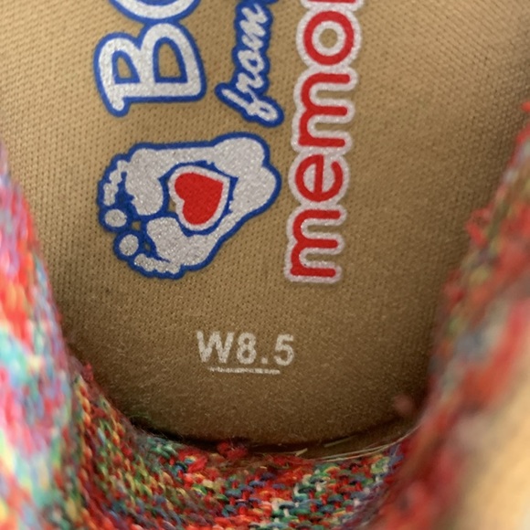 BOBS Skechers Tan Teal Flats Slip-On Aztec Design Size 8.5 Memory Foam shoes - Picture 7 of 13